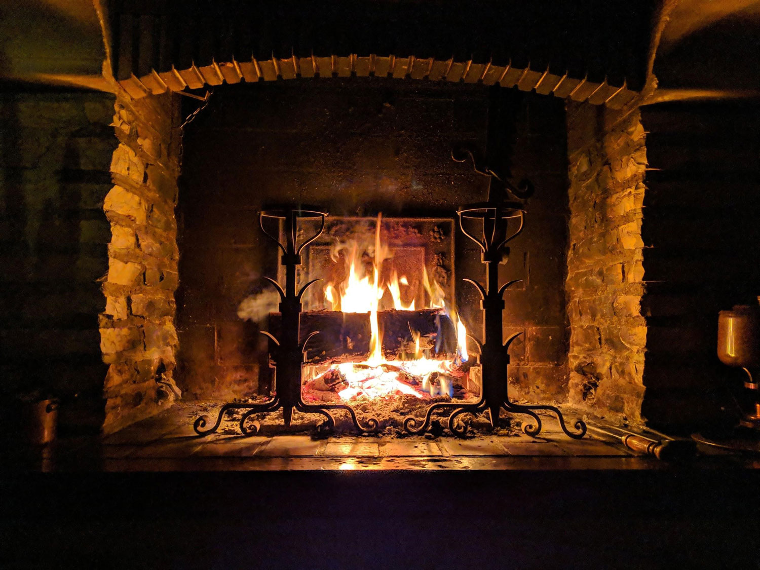 cosy fireplace for winter wedding